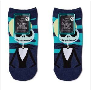 2 Pair No Show Socks Nightmare Before Christmas Jack Skellington Womens 4-10